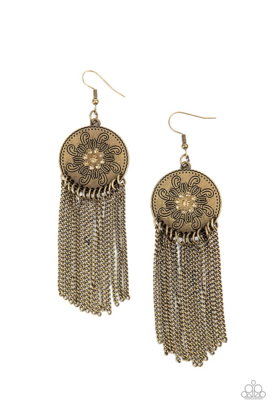 Fringe Control - Brass Earrings