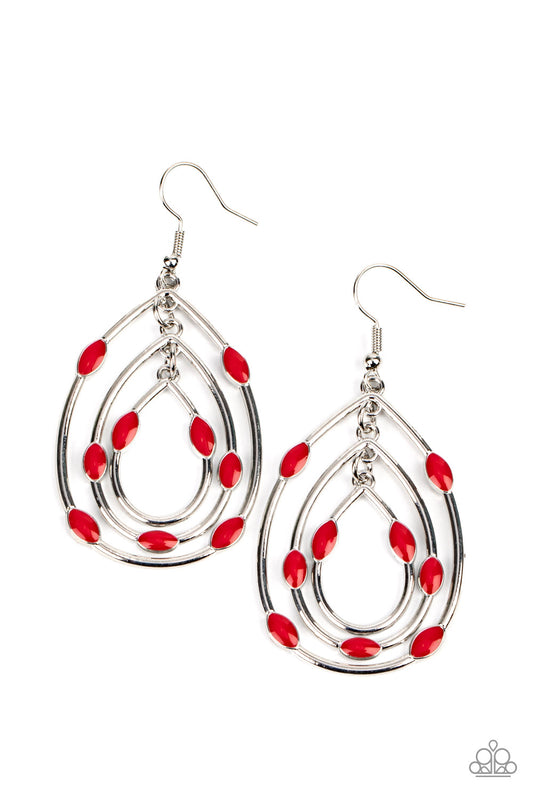 Rippling Rapport - Red Earring